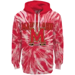 maryland terrapins tie dye pattern red hoodie best selling
