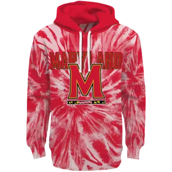 maryland terrapins tie dye pattern red hoodie best selling