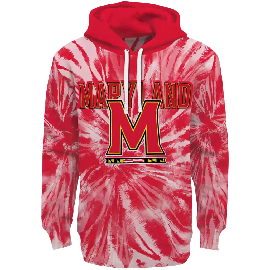 maryland terrapins tie dye pattern red hoodie best selling maryland terrapins tie dye pattern red hoodie best selling