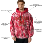 maryland terrapins tie dye pattern red hoodie best selling