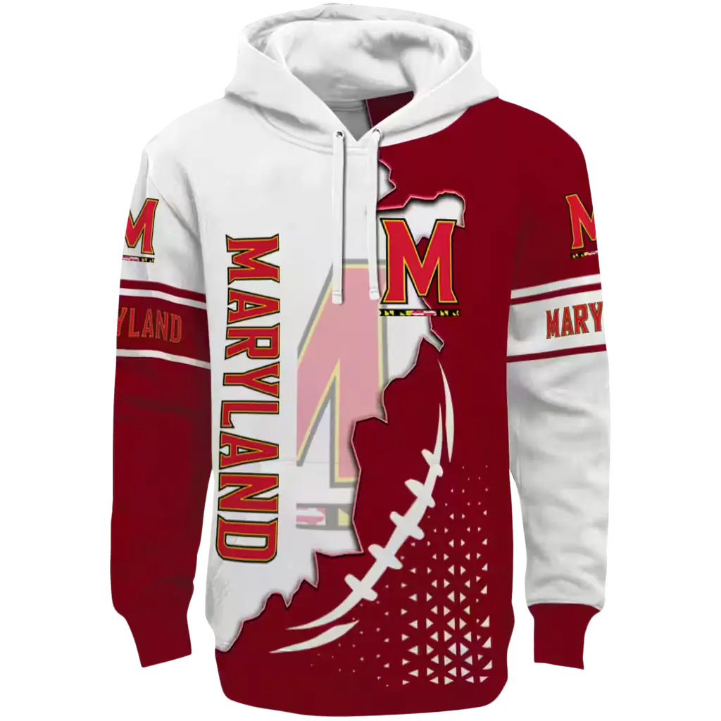 maryland terrapins triangular pattern red white hoodie best selling maryland terrapins triangular pattern red white hoodie best selling