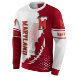 maryland terrapins triangular pattern red white hoodie best selling