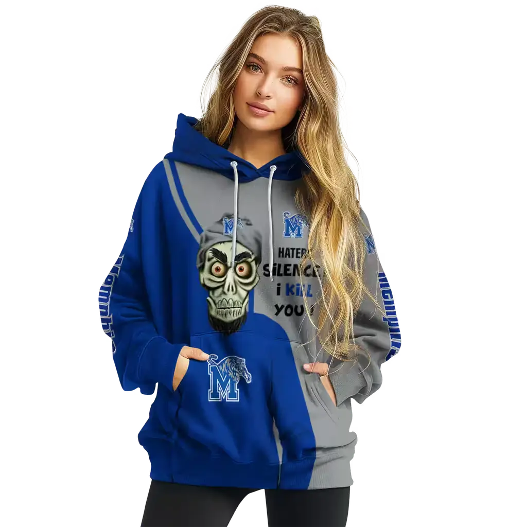 memphis tigers achmed skull blue hoodie high quality memphis tigers achmed skull blue hoodie high quality