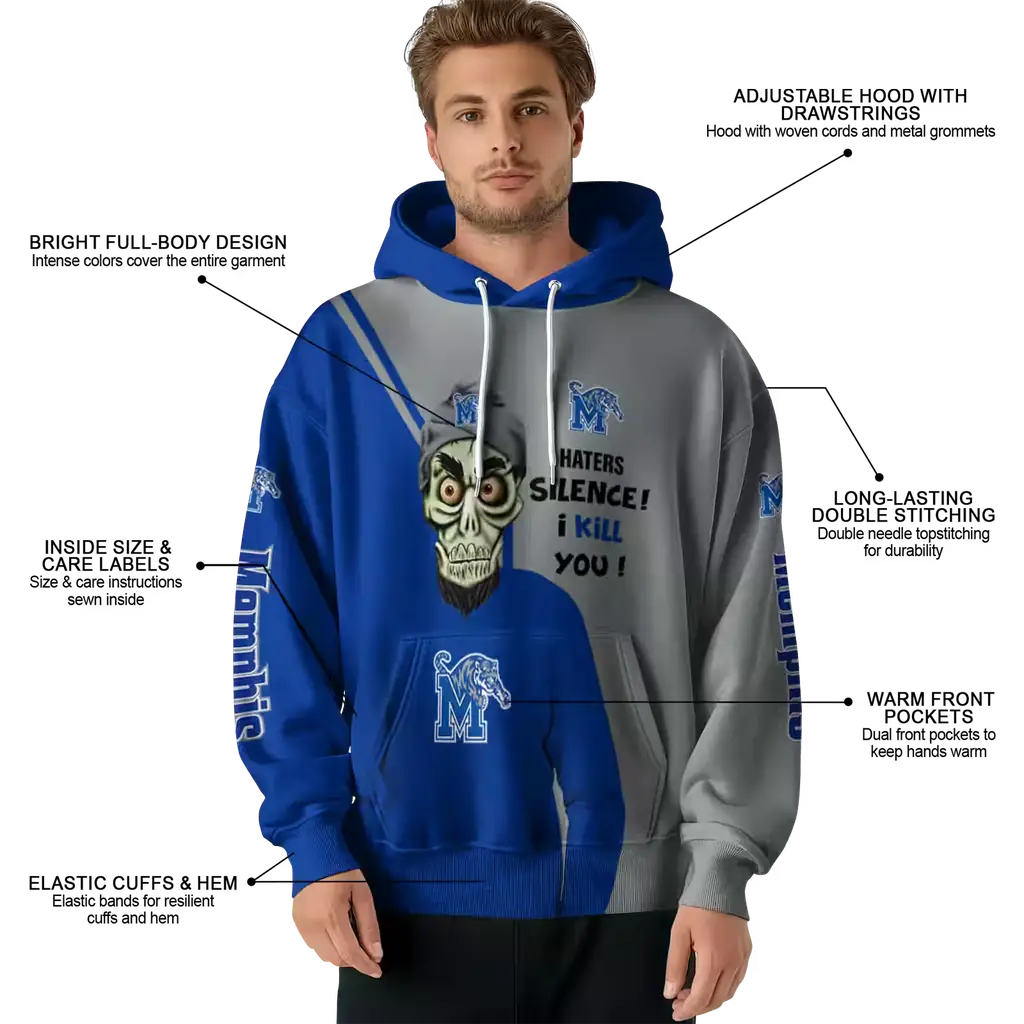 memphis tigers achmed skull blue hoodie latest model memphis tigers achmed skull blue hoodie latest model