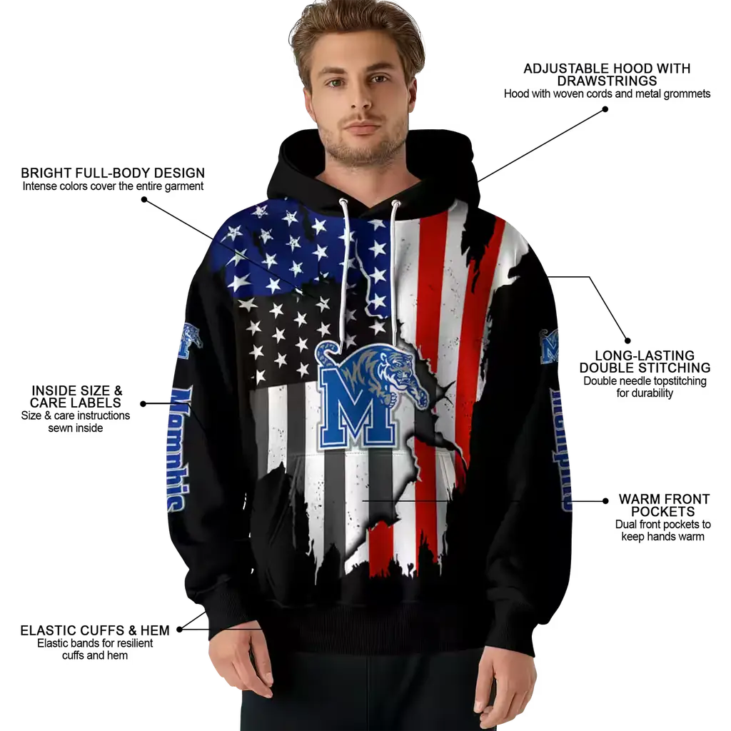 memphis tigers american pride black hoodie latest model memphis tigers american pride black hoodie latest model