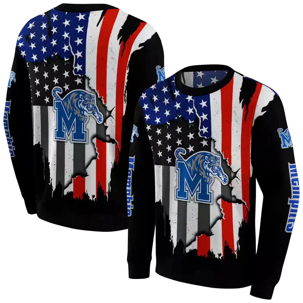 memphis tigers american pride black hoodie premium grade memphis tigers american pride black hoodie premium grade