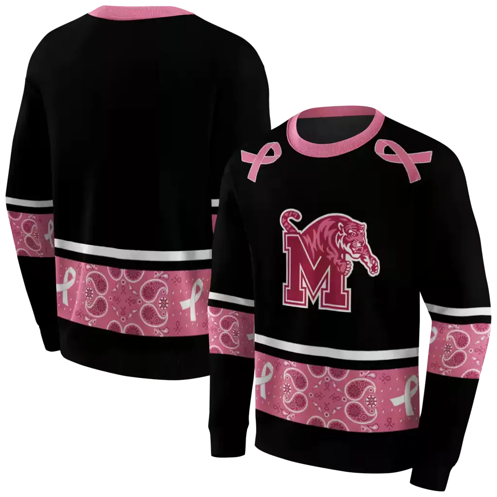memphis tigers awareness ribbon black pink hoodie premium grade memphis tigers awareness ribbon black pink hoodie premium grade