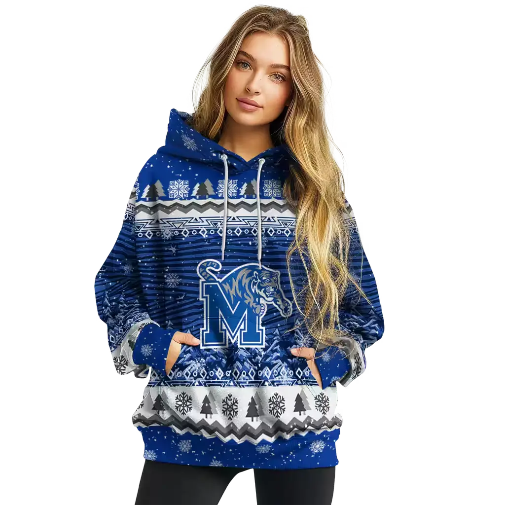 memphis tigers christmas trees blue hoodie high quality memphis tigers christmas trees blue hoodie high quality