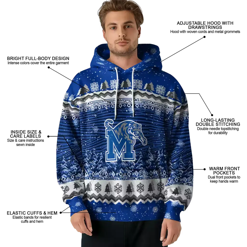 memphis tigers christmas trees blue hoodie latest model memphis tigers christmas trees blue hoodie latest model