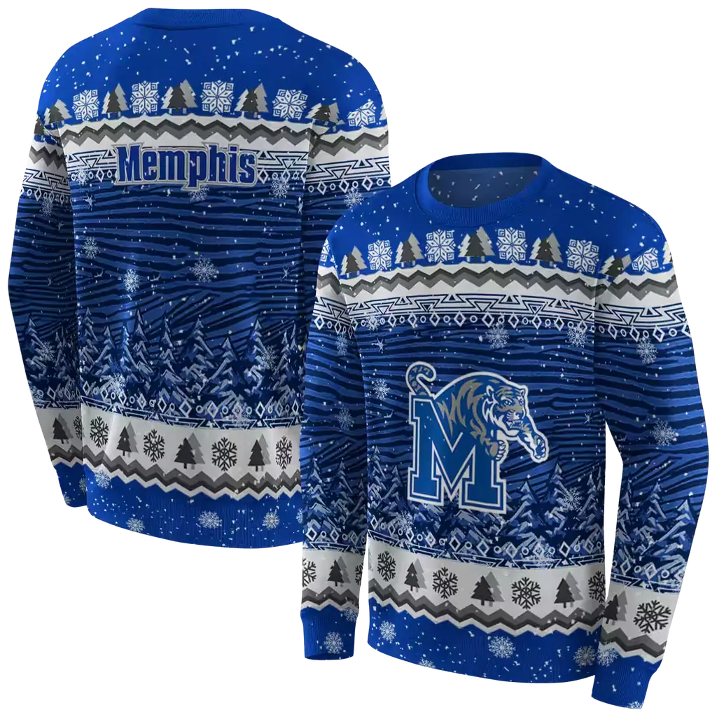 memphis tigers christmas trees blue hoodie premium grade memphis tigers christmas trees blue hoodie premium grade
