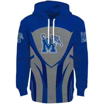 memphis tigers concentric lines blue black hoodie best selling