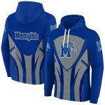 memphis tigers concentric lines blue black hoodie best selling