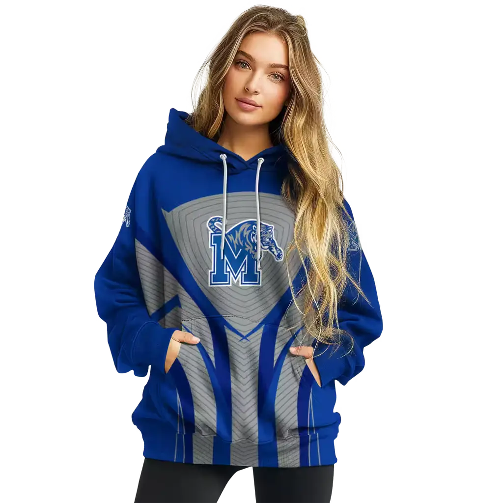 memphis tigers concentric lines blue black hoodie high quality memphis tigers concentric lines blue black hoodie high quality