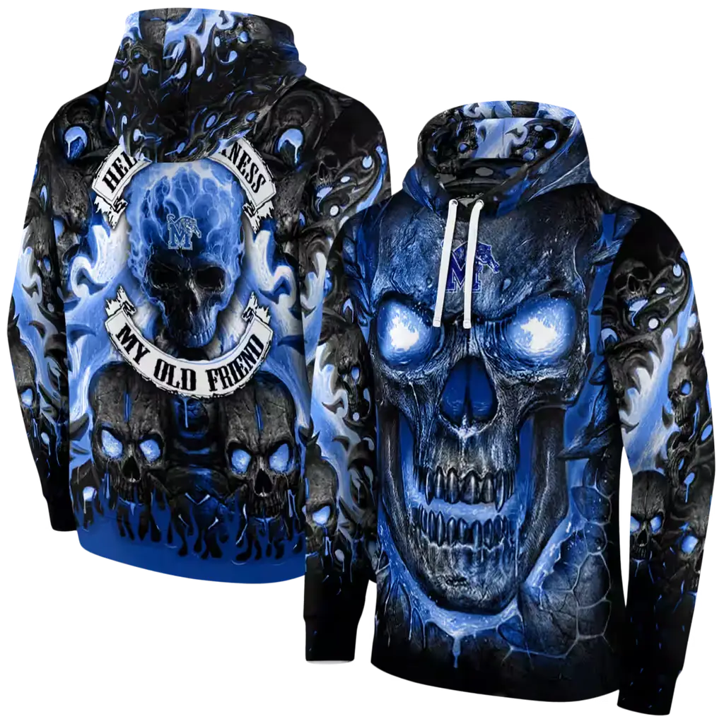 memphis tigers demonic skull blue black hoodie fashion forward memphis tigers demonic skull blue black hoodie fashion forward