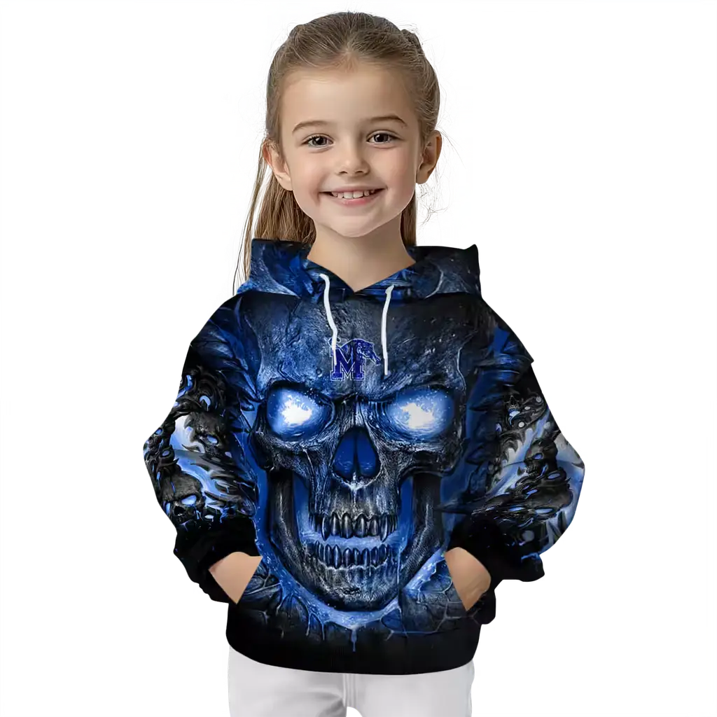 memphis tigers demonic skull blue black hoodie top rated memphis tigers demonic skull blue black hoodie top rated
