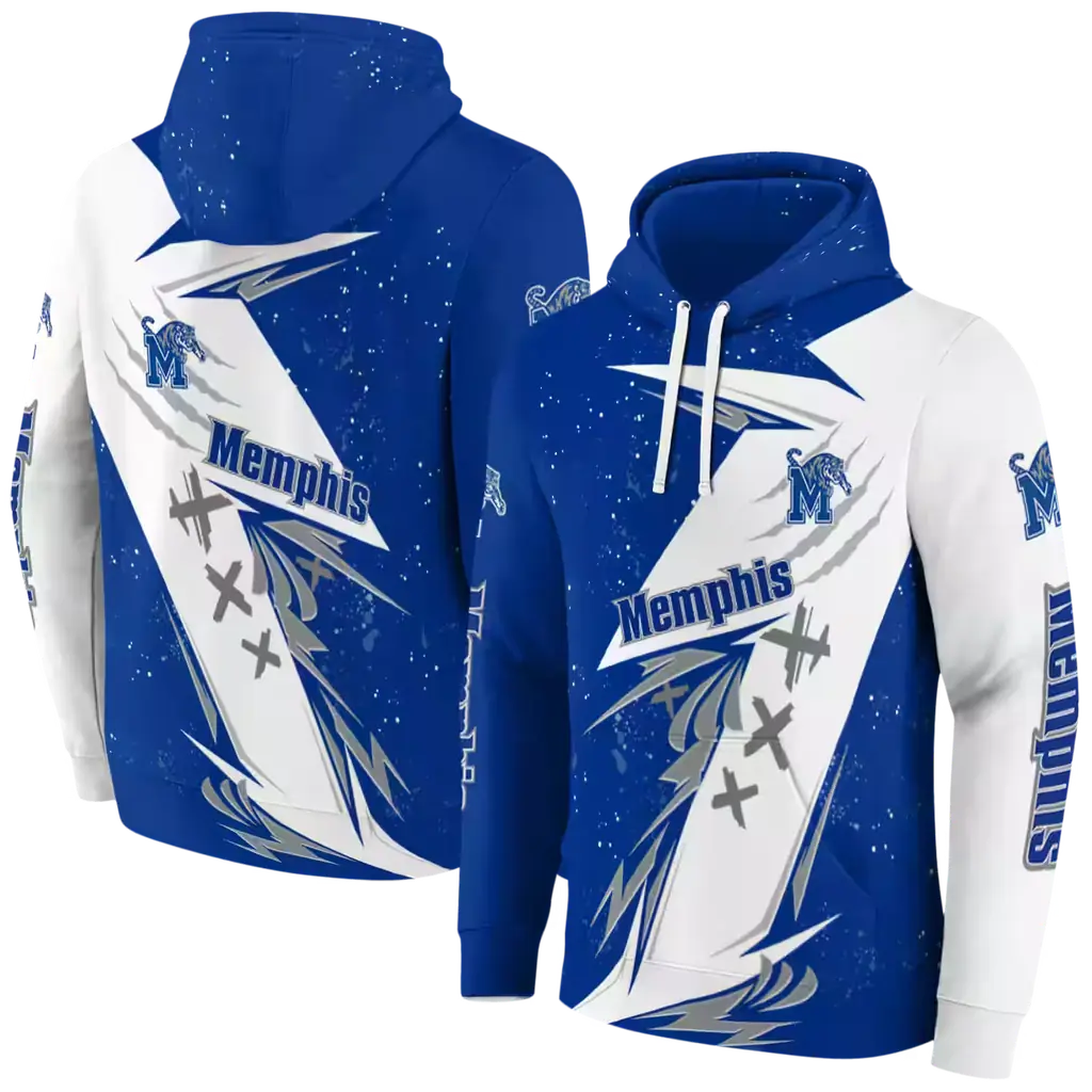 memphis tigers dynamic slash blue white hoodie fashion forward memphis tigers dynamic slash blue white hoodie fashion forward