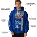 memphis tigers football heartbeat blue hoodie best selling