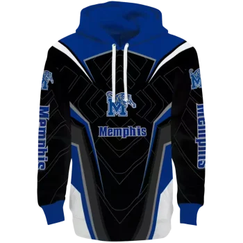 memphis tigers futuristic pattern blue black hoodie best selling