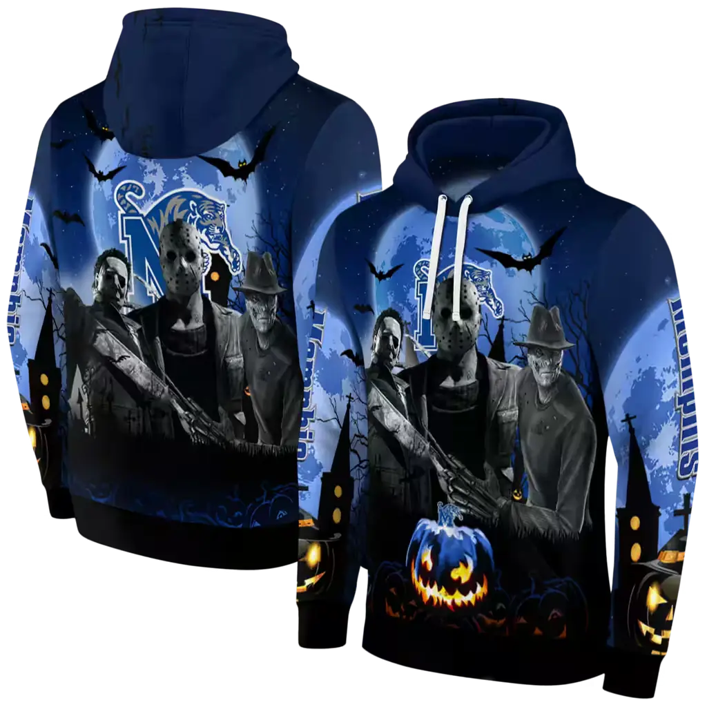 memphis tigers halloween vibes blue black hoodie fashion forward memphis tigers halloween vibes blue black hoodie fashion forward