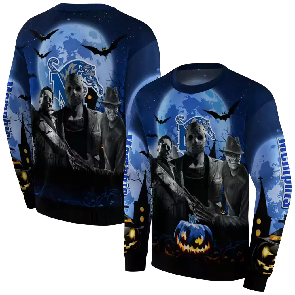 memphis tigers halloween vibes blue black hoodie premium grade memphis tigers halloween vibes blue black hoodie premium grade