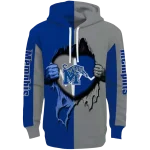 memphis tigers heartbeat graphic blue hoodie best selling