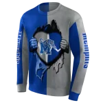 memphis tigers heartbeat graphic blue hoodie best selling