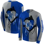 memphis tigers heartbeat graphic blue hoodie best selling