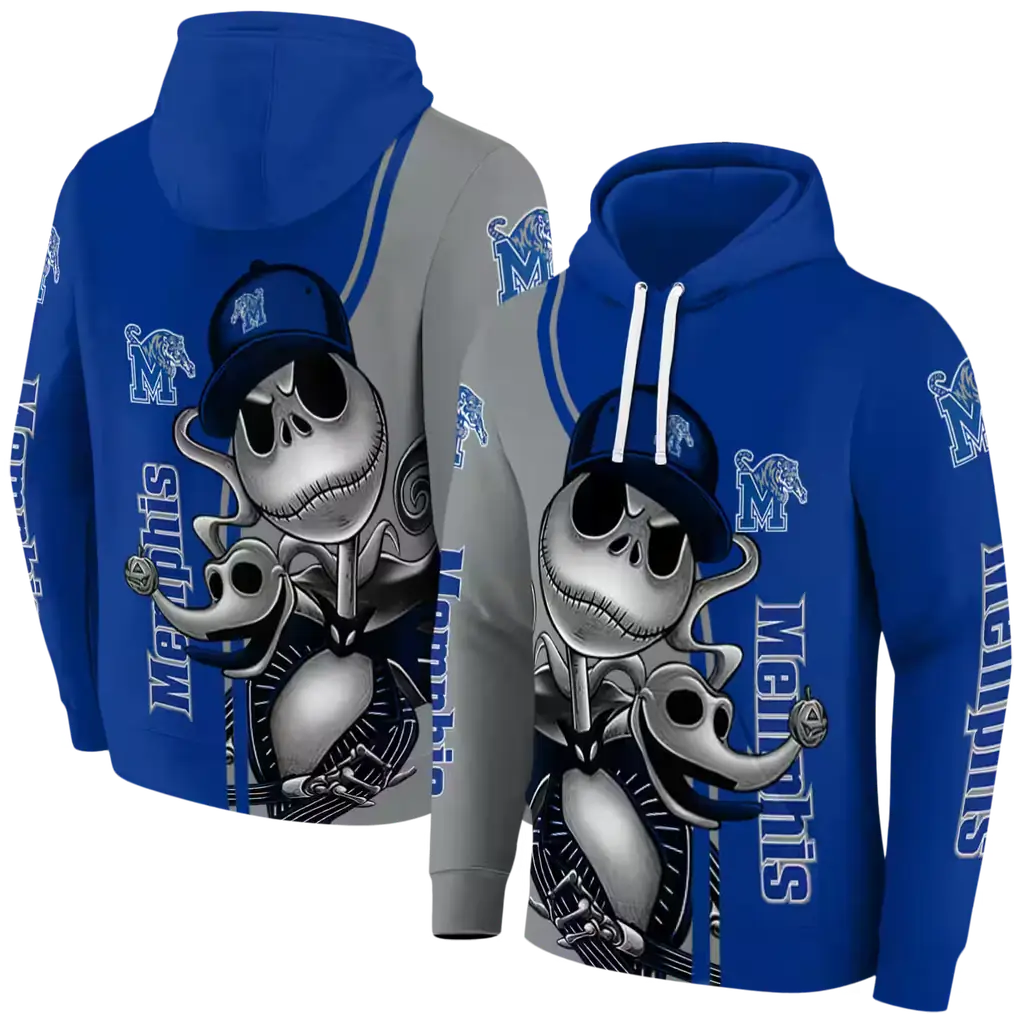 memphis tigers jack skellington blue hoodie fashion forward memphis tigers jack skellington blue hoodie fashion forward