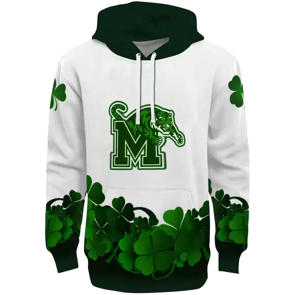memphis tigers lucky motif white green hoodie best selling memphis tigers lucky motif white green hoodie best selling