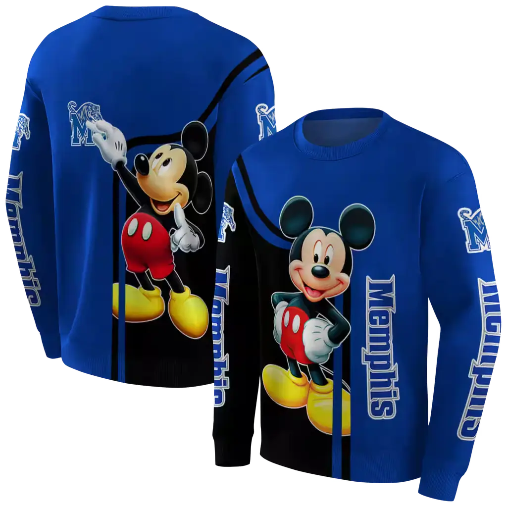 memphis tigers mickey mouse blue black hoodie premium grade memphis tigers mickey mouse blue black hoodie premium grade