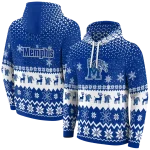 memphis tigers reindeer motif blue hoodie best selling
