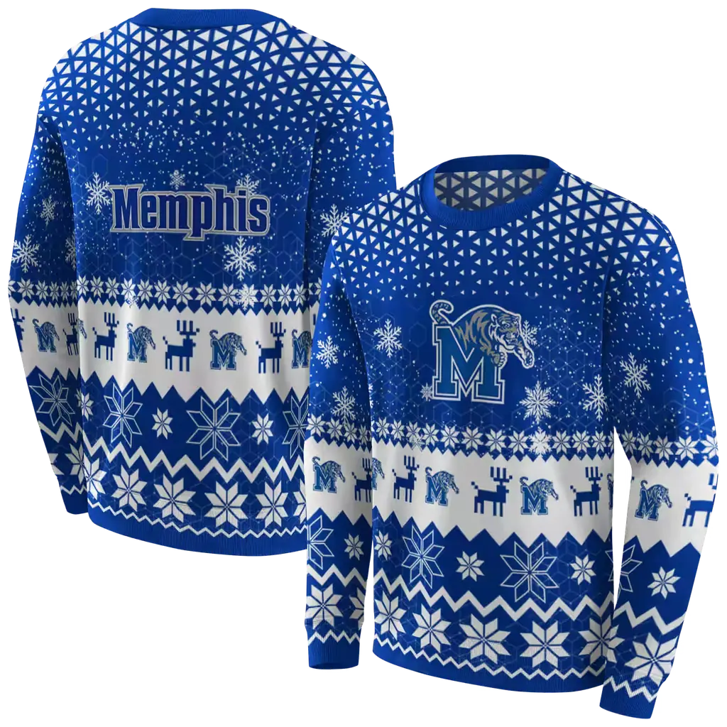memphis tigers reindeer motif blue hoodie premium grade memphis tigers reindeer motif blue hoodie premium grade