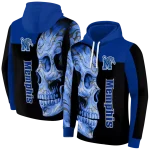 memphis tigers skull motif blue black hoodie best selling