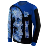 memphis tigers skull motif blue black hoodie best selling
