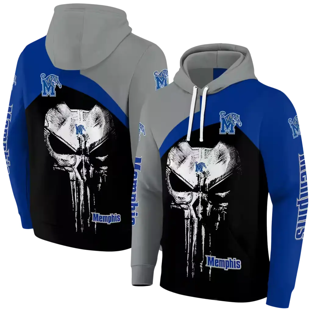 memphis tigers skull punisher gray black hoodie fashion forward memphis tigers skull punisher gray black hoodie fashion forward