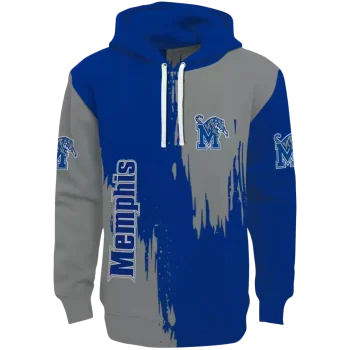 memphis tigers splatter effect blue hoodie best selling