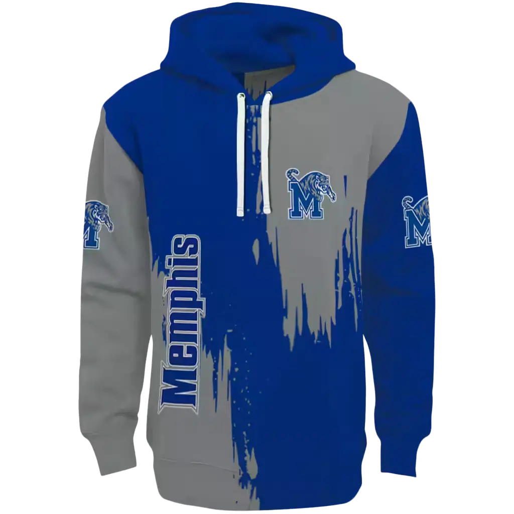 memphis tigers splatter effect blue hoodie best selling memphis tigers splatter effect blue hoodie best selling