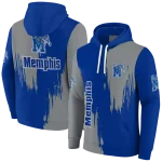 memphis tigers splatter effect blue hoodie best selling