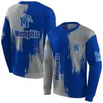 memphis tigers splatter effect blue hoodie best selling