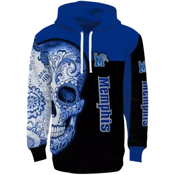 memphis tigers sugar skull blue black hoodie best selling