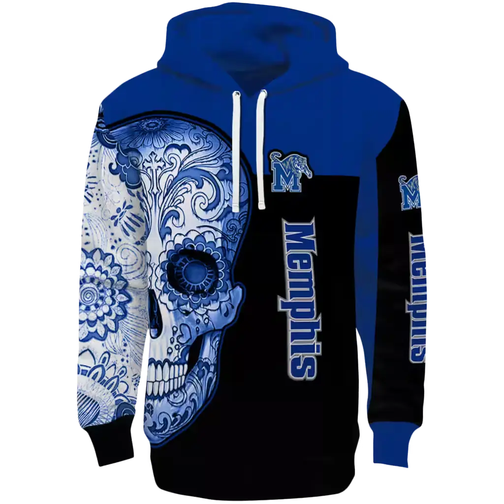 memphis tigers sugar skull blue black hoodie best selling memphis tigers sugar skull blue black hoodie best selling