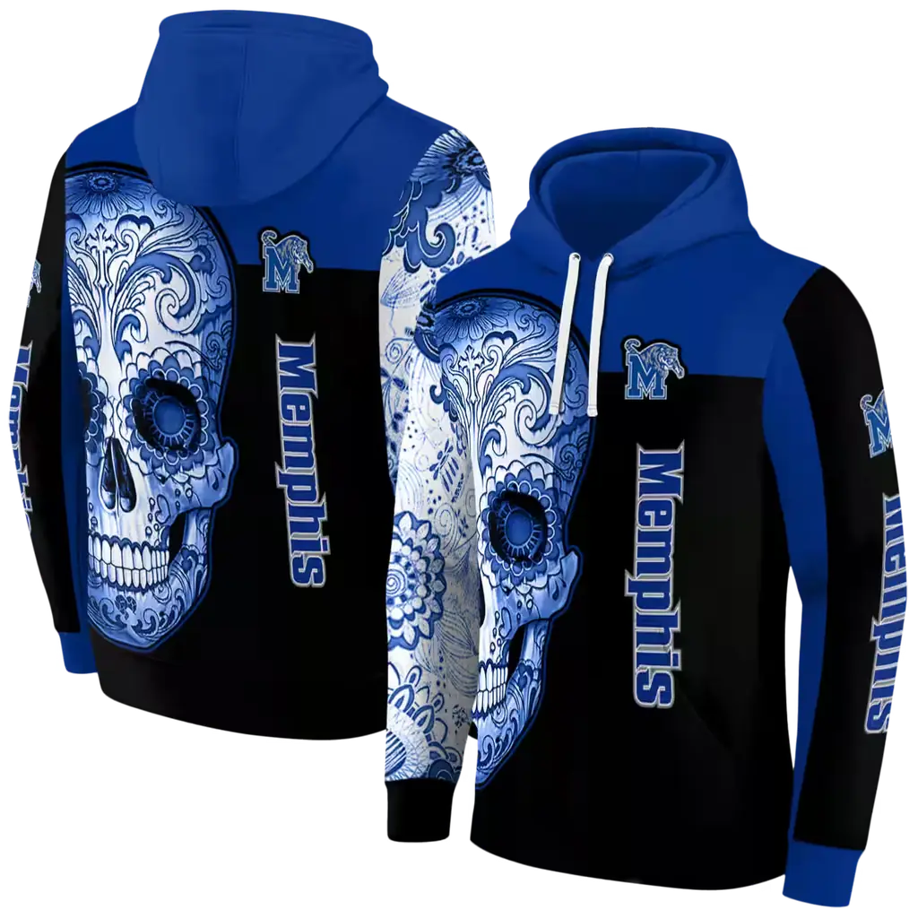 memphis tigers sugar skull blue black hoodie fashion forward memphis tigers sugar skull blue black hoodie fashion forward