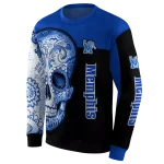 memphis tigers sugar skull blue black hoodie best selling