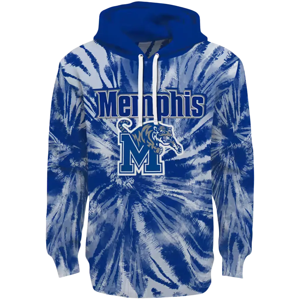 memphis tigers tie dye pattern blue hoodie best selling memphis tigers tie dye pattern blue hoodie best selling