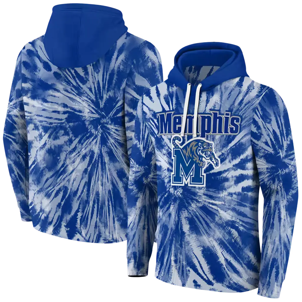 memphis tigers tie dye pattern blue hoodie fashion forward memphis tigers tie dye pattern blue hoodie fashion forward