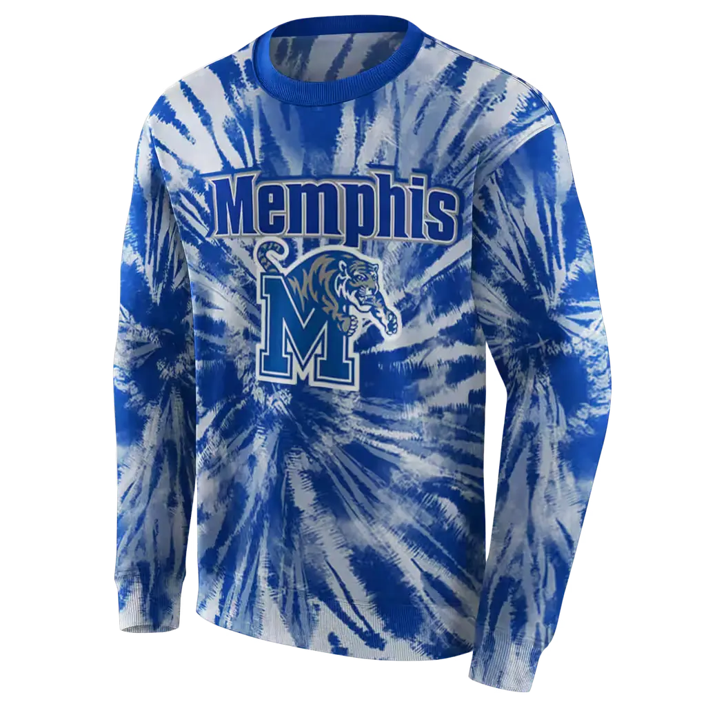 memphis tigers tie dye pattern blue hoodie new arrival memphis tigers tie dye pattern blue hoodie new arrival