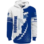 memphis tigers triangular pattern blue white hoodie best selling