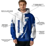 memphis tigers triangular pattern blue white hoodie best selling