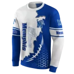 memphis tigers triangular pattern blue white hoodie best selling