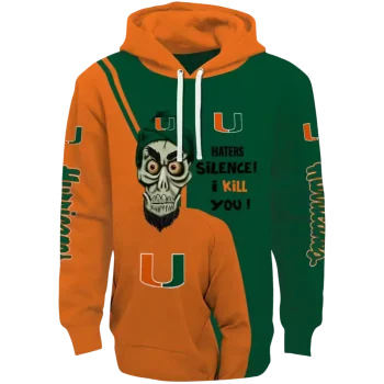 miami hurricanes achmed skull orange hoodie best selling